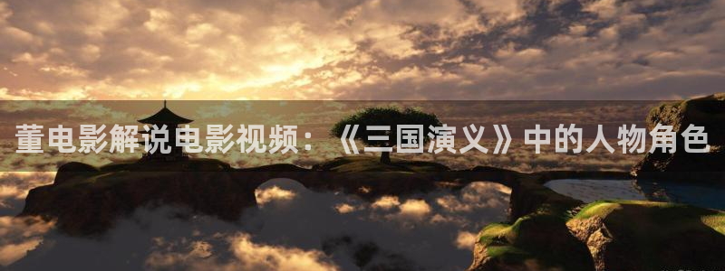 qiezi茄子视频：董电影解说电影视频：《三国演义》中的人物角色
